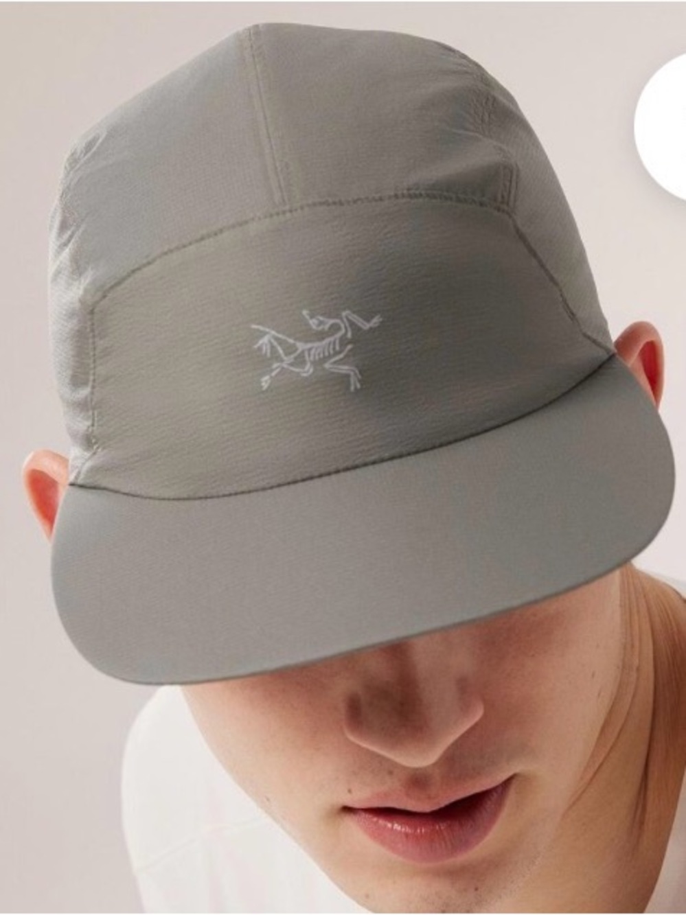Arc'teryx Norvan running cap Olive Green Five-Panel Cap with White Skeletal Logo